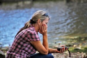lake, water, she