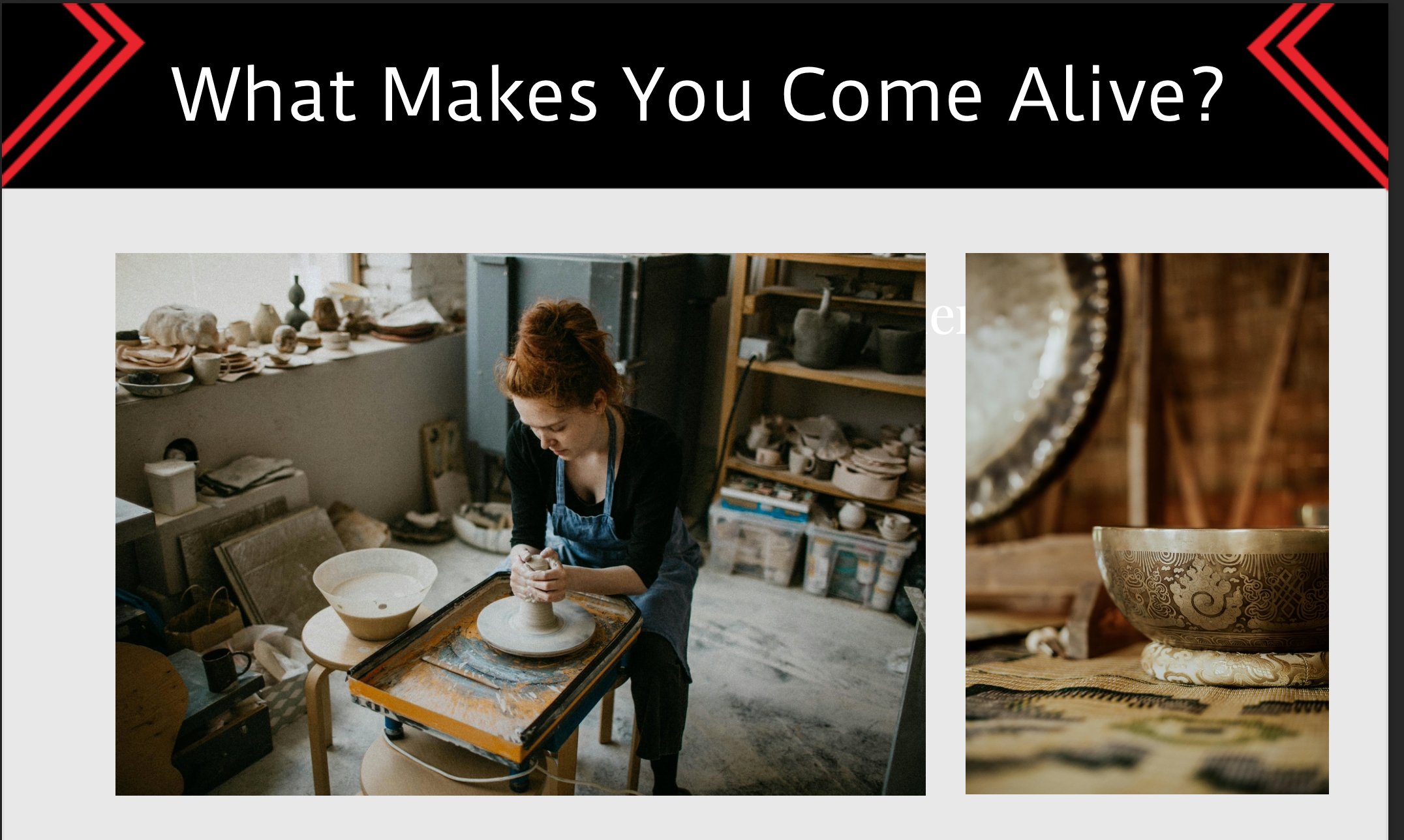 An excerpt from the 'From Idea to Income' guide featuring the chapter 'What Makes You Come Alive' with a prompt about identifying your truth and a tranquil image of a creative woman at work.